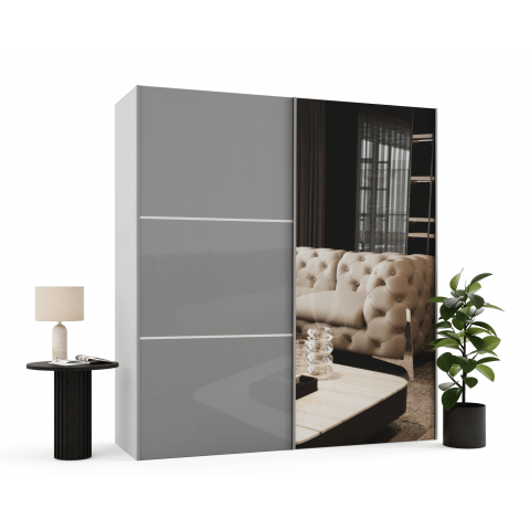 Szafa przesuwna dwudrzwiowa z lacobelem i lustrem na wymiar ASTERION PREMIUM