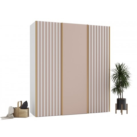 Szafa przesuwna trzydrzwiowa z lamelami na wymiar TANIA PREMIUM