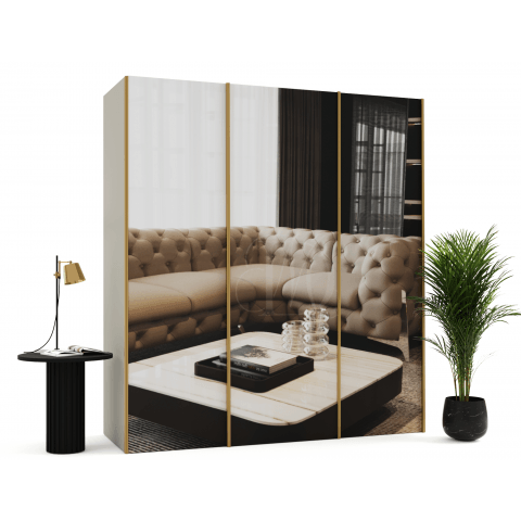 Szafa przesuwna trzydrzwiowa z lustrem na wymiar SOFIA PREMIUM