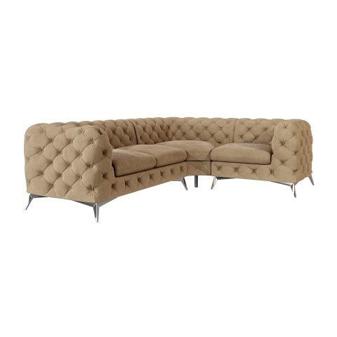 Narożnik czteroosobowy luksusowy pikowany Chesterfield TEO 2+E+1