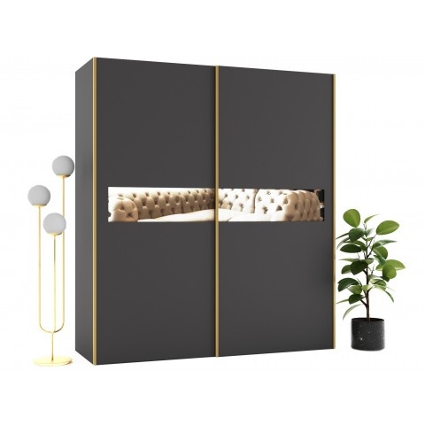 Szafa przesuwna dwudrzwiowa z lustrem na wymiar WEGA PREMIUM