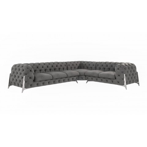 Narożnik sześcioosobowy pikowany Chesterfield KALIFORNIA 3+E+2