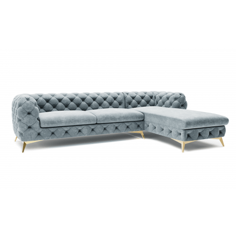 Narożnik czteroosobowy pikowany glamour Chesterfield TEO 2,5+OT