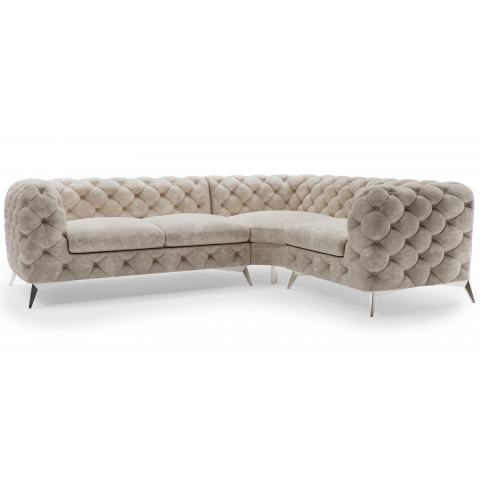 Narożnik czteroosobowy luksusowy pikowany Chesterfield TEO 2+E+1