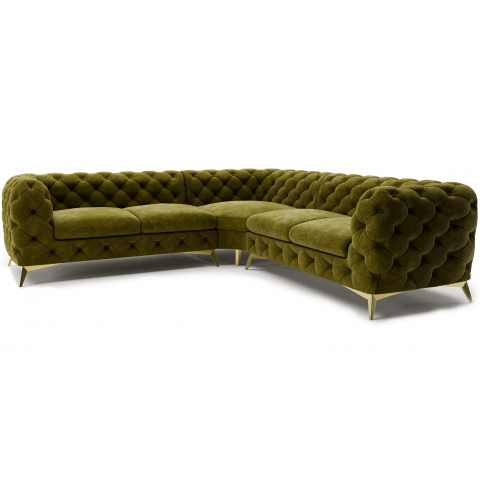 Narożnik pięcioosobowy luksusowy pikowany Chesterfield TEO 2+E+2