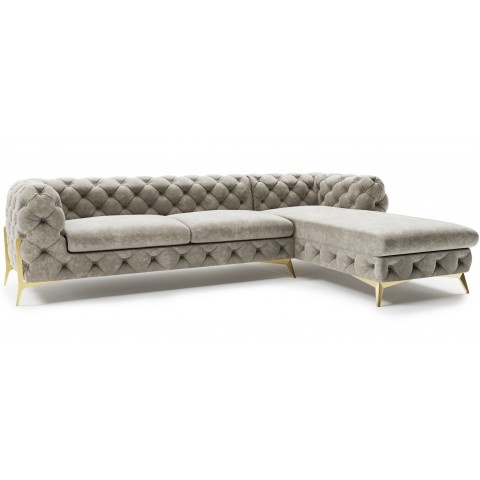Narożnik czteroosobowy pikowany glamour Chesterfield TEO HIGH 2+OT