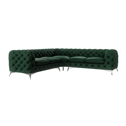Narożnik pięcioosobowy luksusowy pikowany Chesterfield TEO 2+E+2