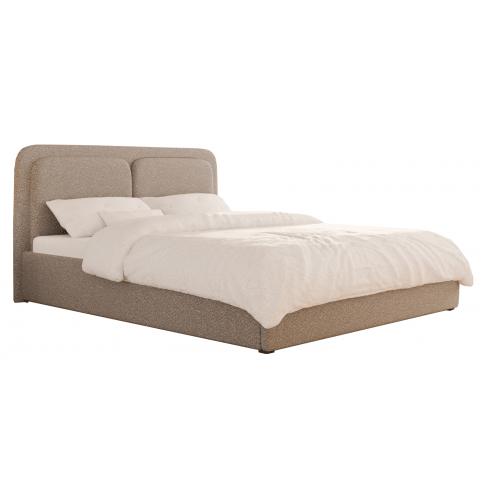 Nowoczesne łóżko tapicerowane z pojemnikiem na pościel Bloomi