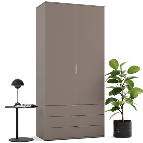 Szafa uchylna dwudrzwiowa z szufladami na wymiar Linea