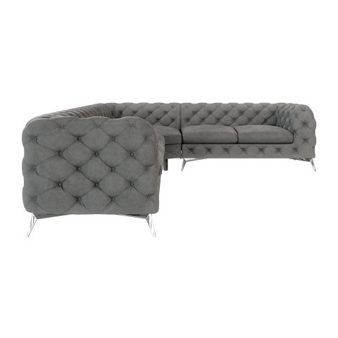 Narożnik sześcioosobowy luksusowy pikowany Chesterfield TEO 3+E+2