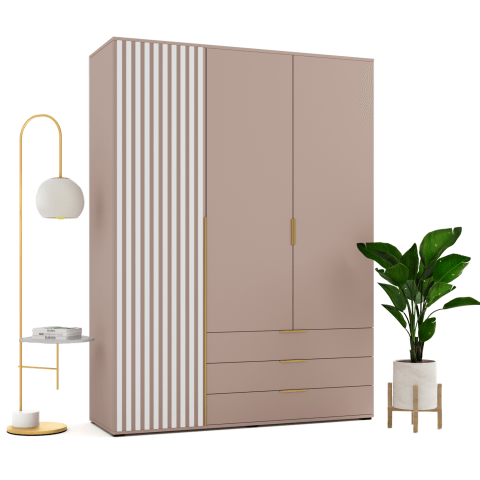 Szafa uchylna trzydrzwiowa z szufladami i lamelami na wymiar Lima