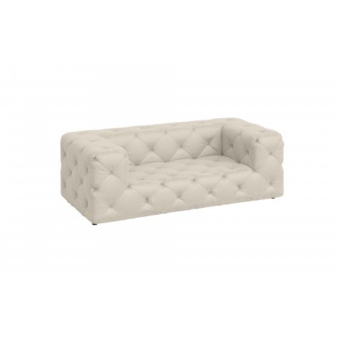Sofa pikowana nowoczesna dwuosobowa Chesterfield w kolorze beżowym BENTLEY
