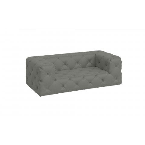 Sofa szara welurowa nowoczesna dwuosobowa Chesterfield BENTLEY
