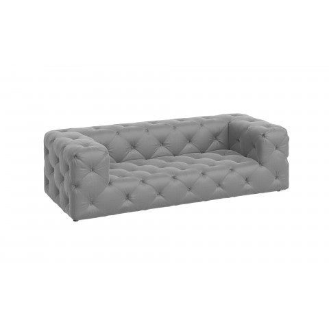 Trzyosobowa sofa Bentley pikowana w szarym kolorze idealna do salonu
