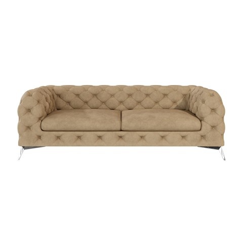 TEO 2,5 – trzyosobowa sofa Chesterfield glamour ciepły beż do salonu