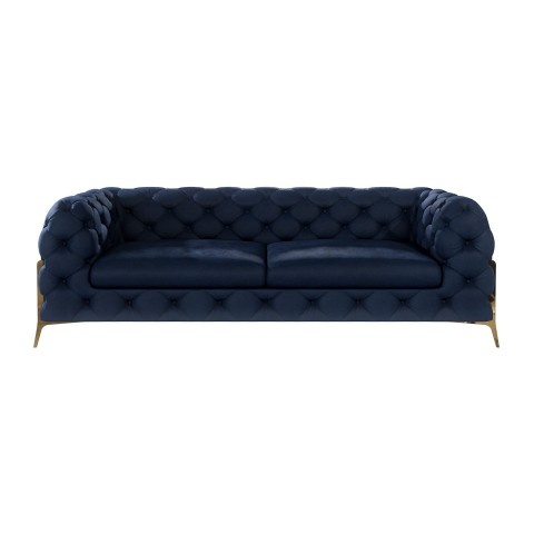 TEO HIGH 2,5 – sofa pikowana trzyosobowa Chesterfield w granatowym odcieniu