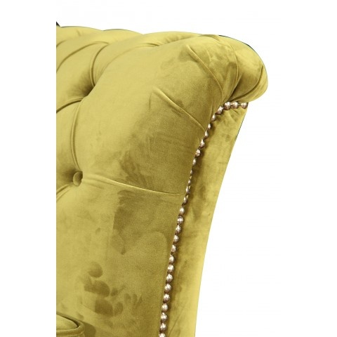 Mała sofa dwuosobowa pikowana zielona oliwkowa Chesterfield HASSO 2
