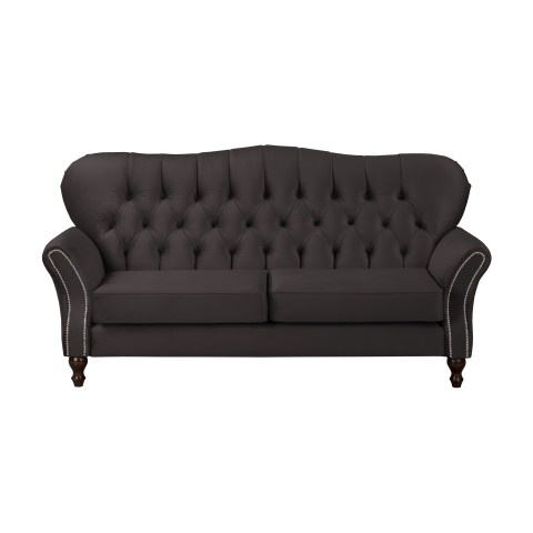 Sofa trzyosobowa pikowana BOGOTA ciemnoszara – stylowy mebel do salonu