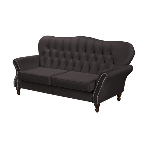 Sofa trzyosobowa pikowana BOGOTA ciemnoszara – stylowy mebel do salonu