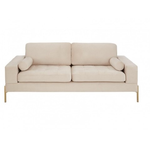 Beżowa sofa dwuosobowa nowoczesna na wysokich nóżkach Volio
