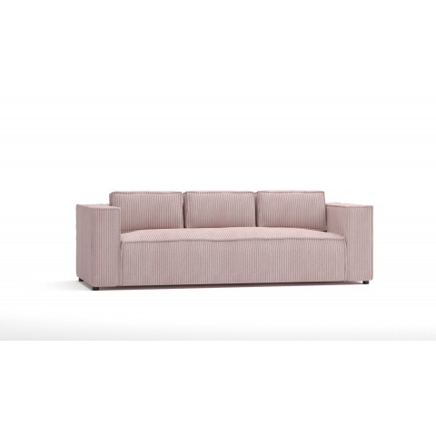 Esmo – sztruksowa sofa 3-osobowa w różowym kolorze