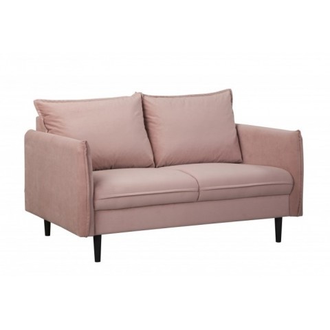 Różowa sofa klasyczna Verto – wygodna dwuosobowa sofa welurowa