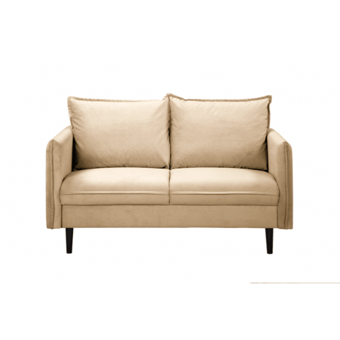 Sofa dwuosobowa Verto beżowa – elegancka, klasyczna sofa welurowa do salonu