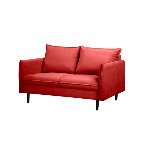 Czerwona sofa dwuosobowa Verto – klasyczna, wygodna sofa welurowa do salonu