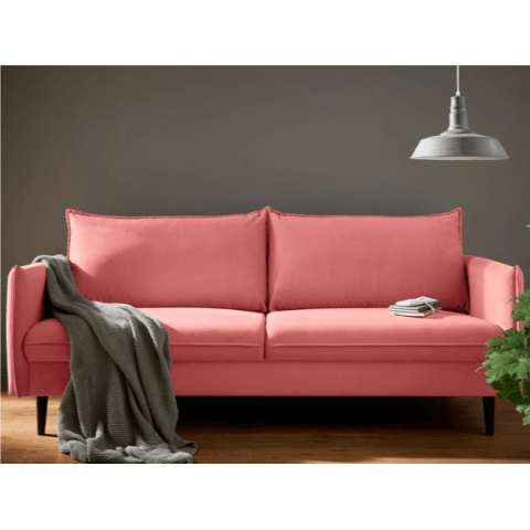 Wygodna sofa trzyosobowa Verto różowa – stylowy wybór do nowoczesnego wnętrza
