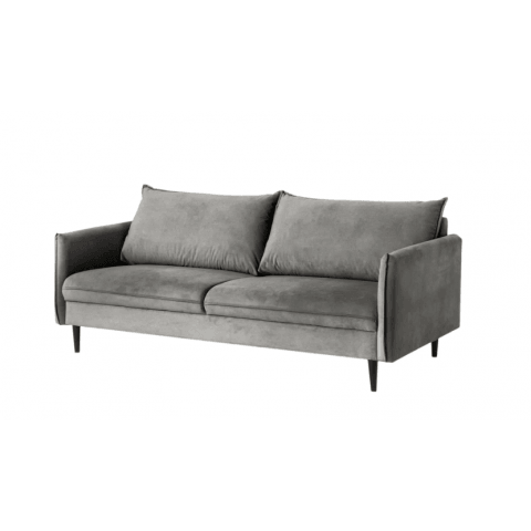 Welurowa sofa trzyosobowa Verto szara – ponadczasowy wybór do każdego wnętrza