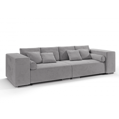Szara sofa trzyosobowa Lori – nowoczesna, z funkcją spania i pojemnikiem na pościel