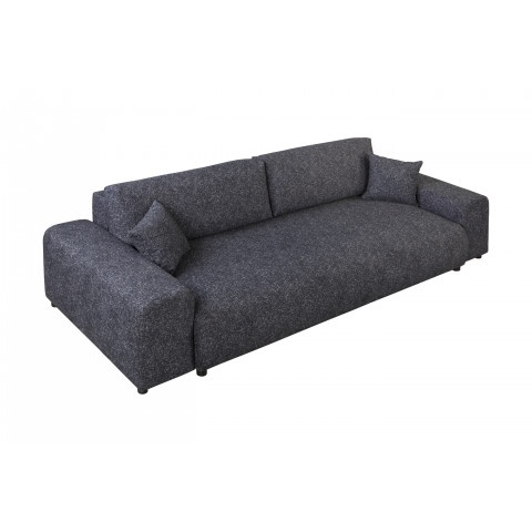 Wygodna sofa czteroosobowa Candi grafitowa z funkcją spania i pojemnikiem