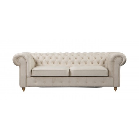 Beżowa sofa welurowa 2,5 osobowa z funkcją spania Fins