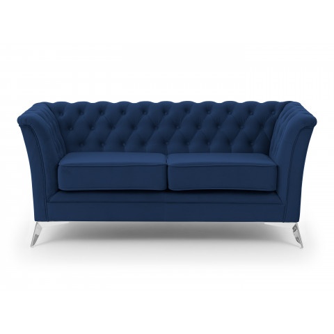 HASSO BIS pikowana – granatowa sofa dwuosobowa, elegancka, na wysokich nogach