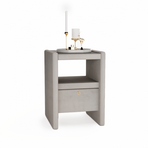 Stolik nocny tapicerowany GLAM z szufladą