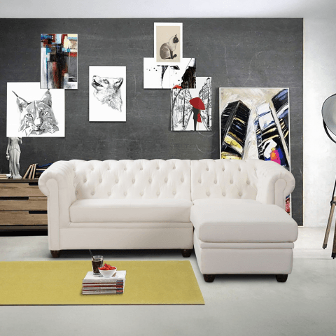 Narożnik czteroosobowy pikowany Chesterfield SYDNEY OT