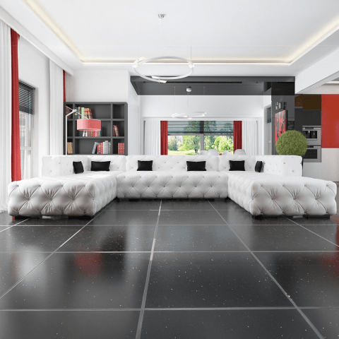 Narożnik ośmioosobowy pikowany luksusowy z kryształkami BENTLEY U