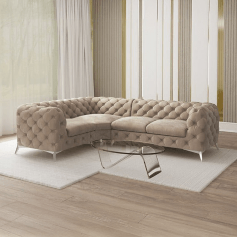 Narożnik czteroosobowy luksusowy pikowany Chesterfield TEO 1+E+2