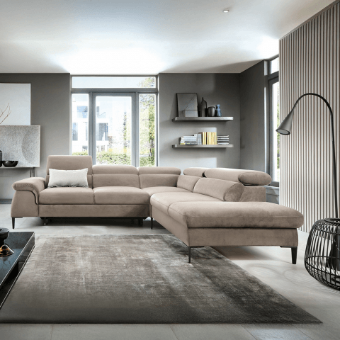 Narożnik pięcioosobowy z funkcją spania nowoczesny Lumes L