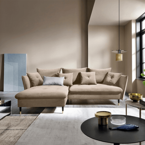 Narożnik czteroosobowy z funkcją spania klasyczny Lamo