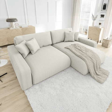 Narożnik czteroosobowy z funkcją spania nowoczesny Sergio