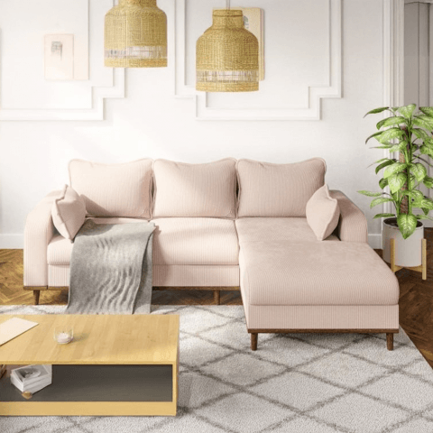 Narożnik czteroosobowy z funkcją spania nowoczesny Sofi