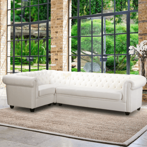 Narożnik sześcioosobowy pikowany Chesterfield SYDNEY 2+E+3