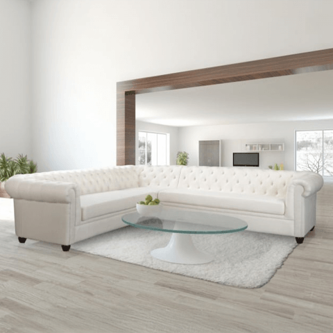 Narożnik siedmioosobowy pikowany Chesterfield SYDNEY 3+E+3