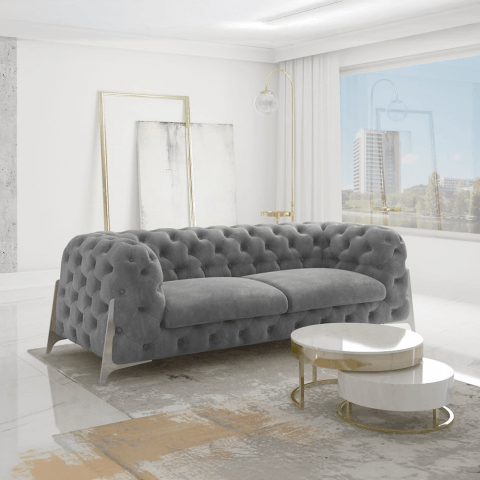 Sofa trzyosobowa pikowana glamour Chesterfield KALIFORNIA 3