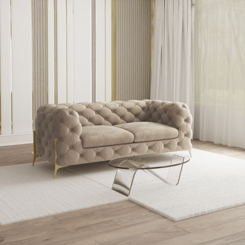 Sofa dwuosobowa pikowana glamour Chesterfield TEO HIGH 2