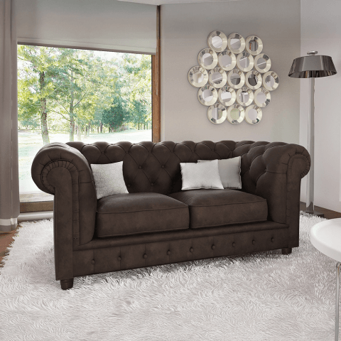 Sofa dwuosobowa pikowana Chesterfield SOLARIS 2