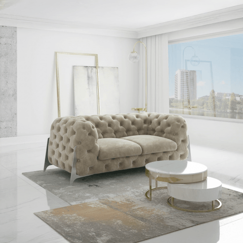 Sofa dwuosobowa pikowana glamour Chesterfield KALIFORNIA 2