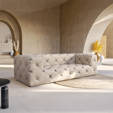 Sofa trzyosobowa pikowana premium Chesterfield BENTLEY