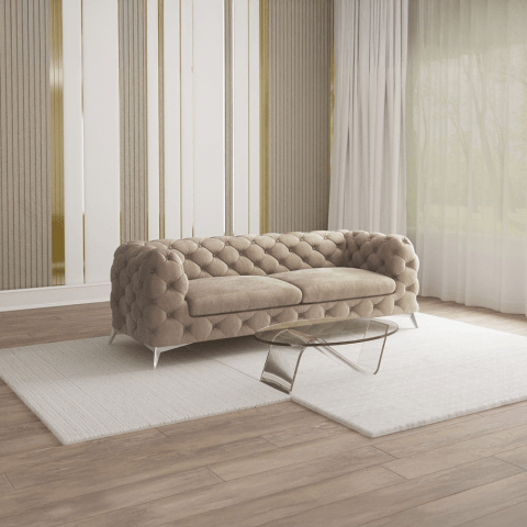 Sofa trzyosobowa  pikowana glamour Chesterfield TEO 2,5